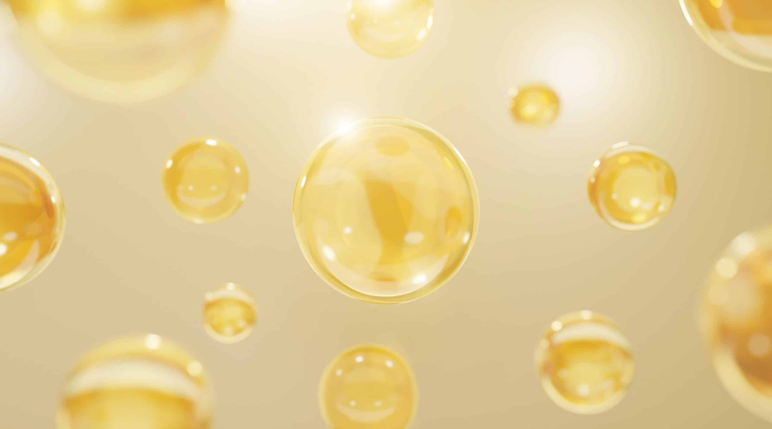 Yellow bubbles against a yellow background