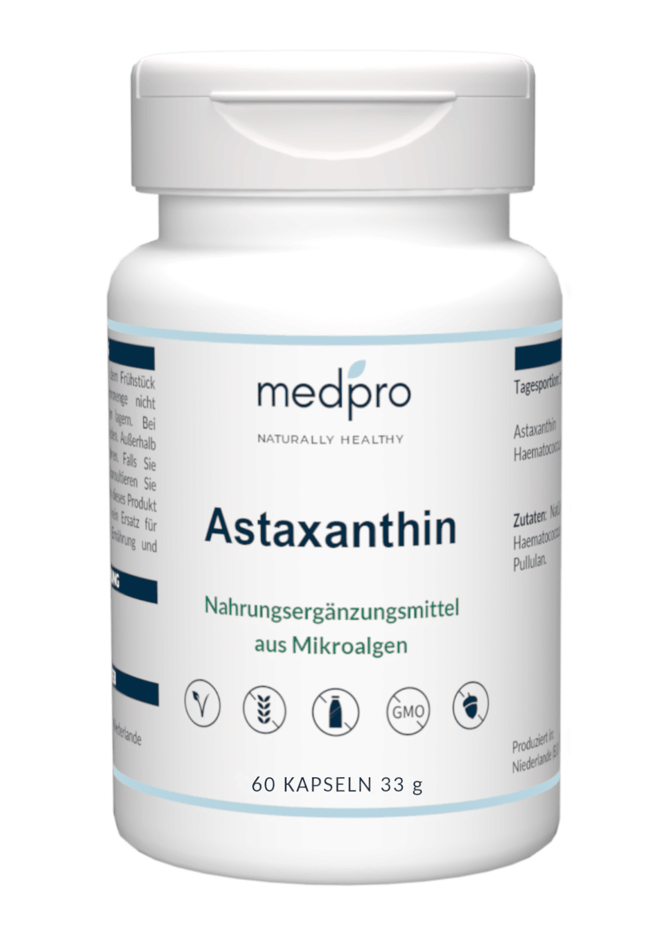 Astaxanthin Tablettenflasche