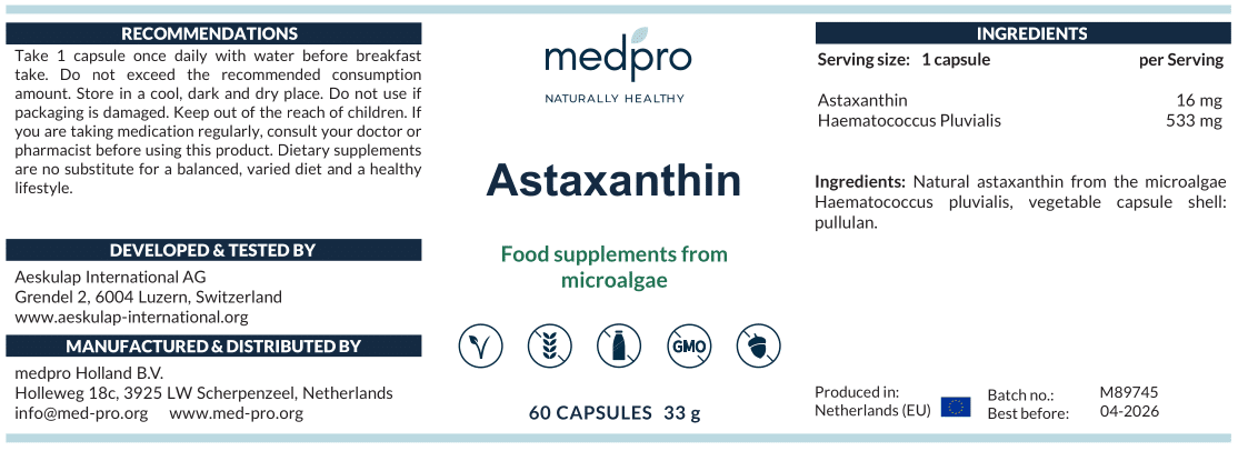 Astaxanthin label