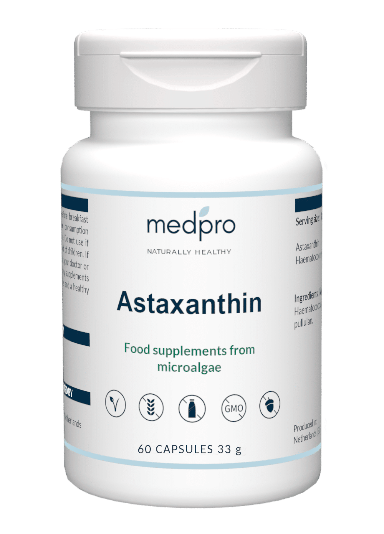 Astaxanthin tablet bottle
