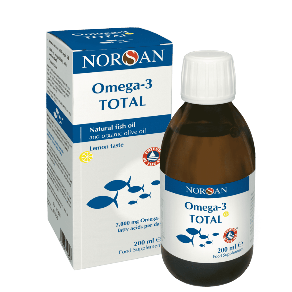 Norsan Omega-3 Total Oil fles en verpakking