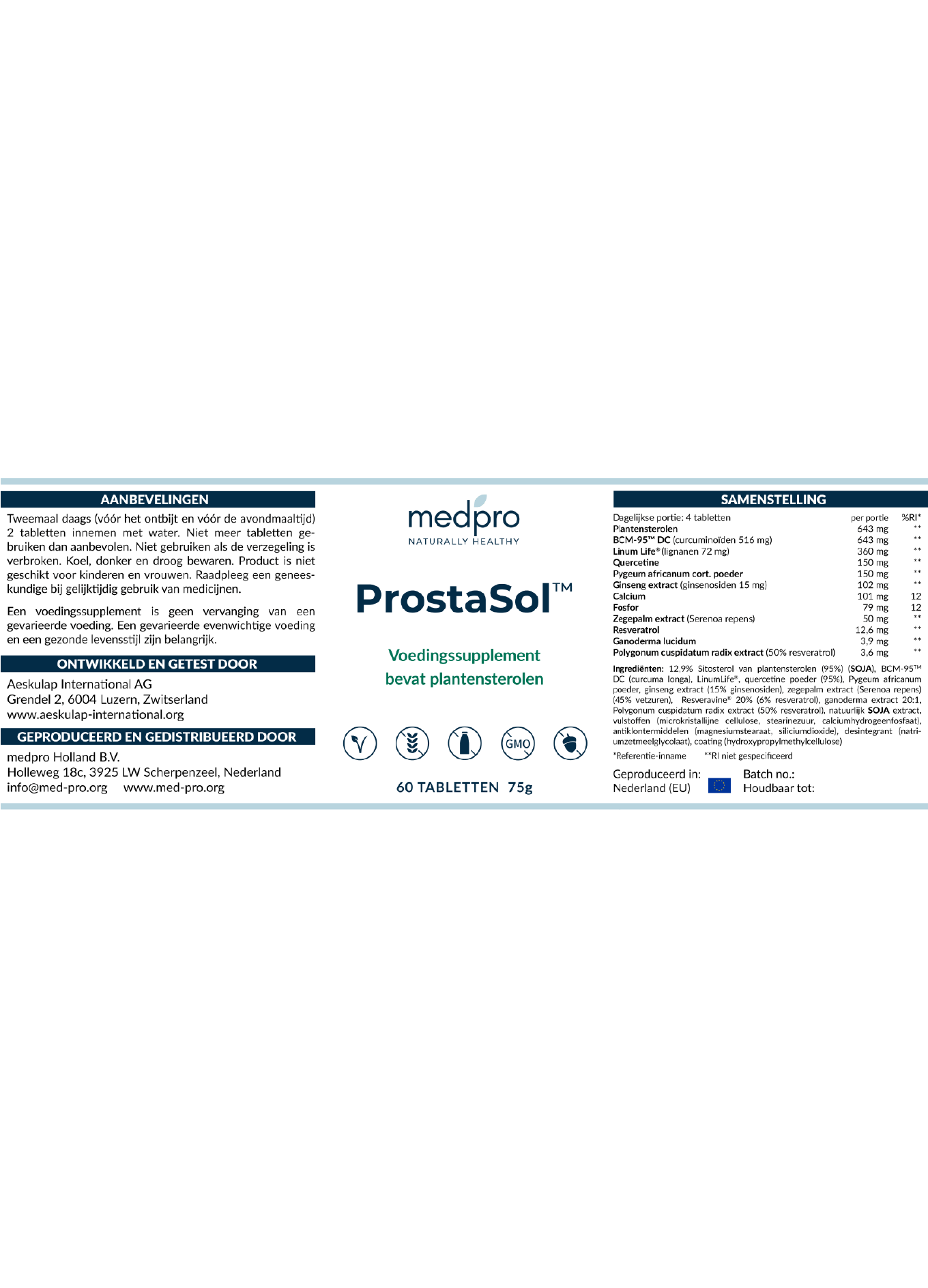 Prostasol label