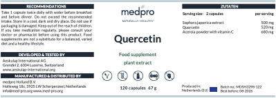 Quercetin label