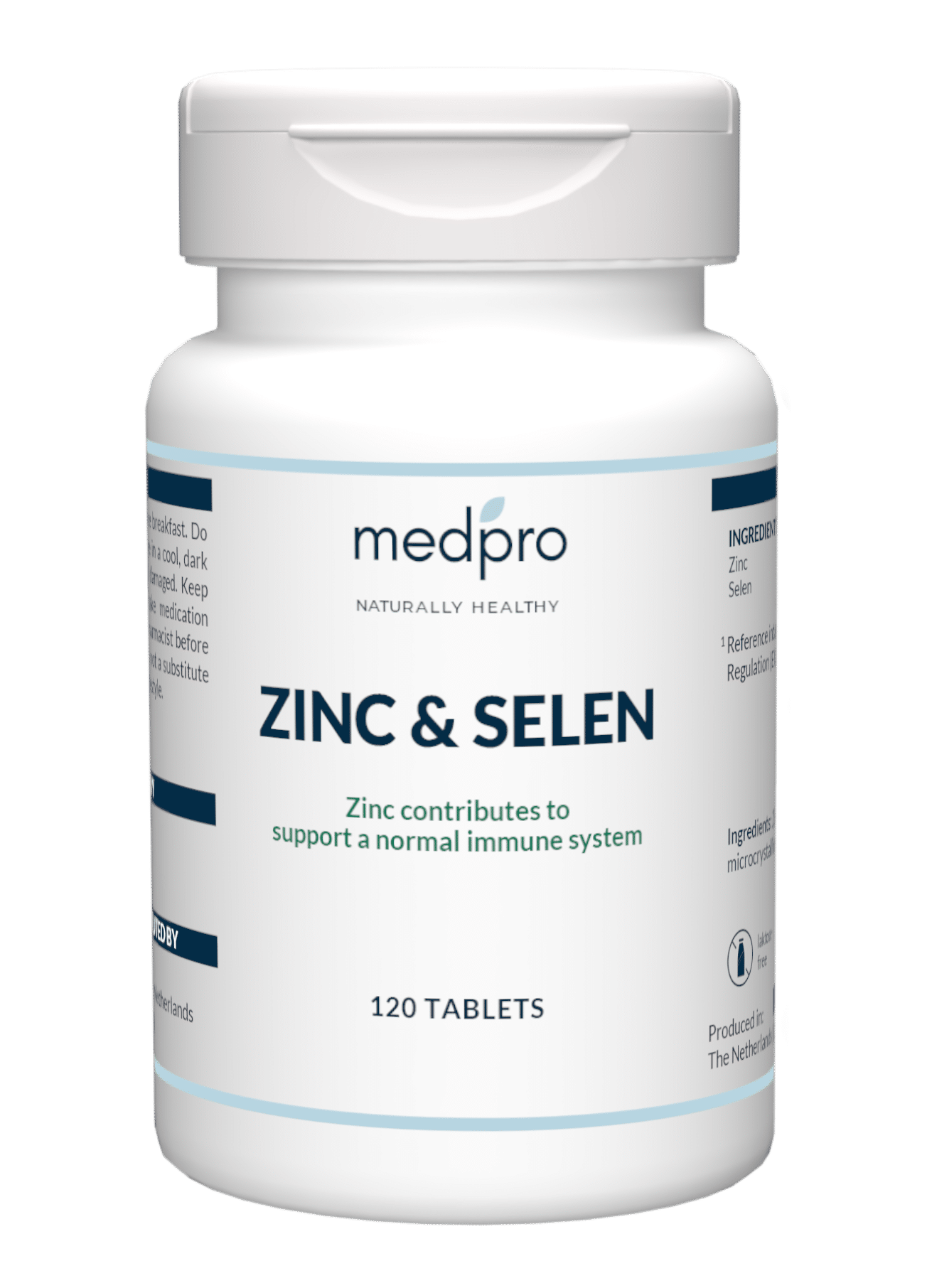 Zinc and selenium tablet bottle