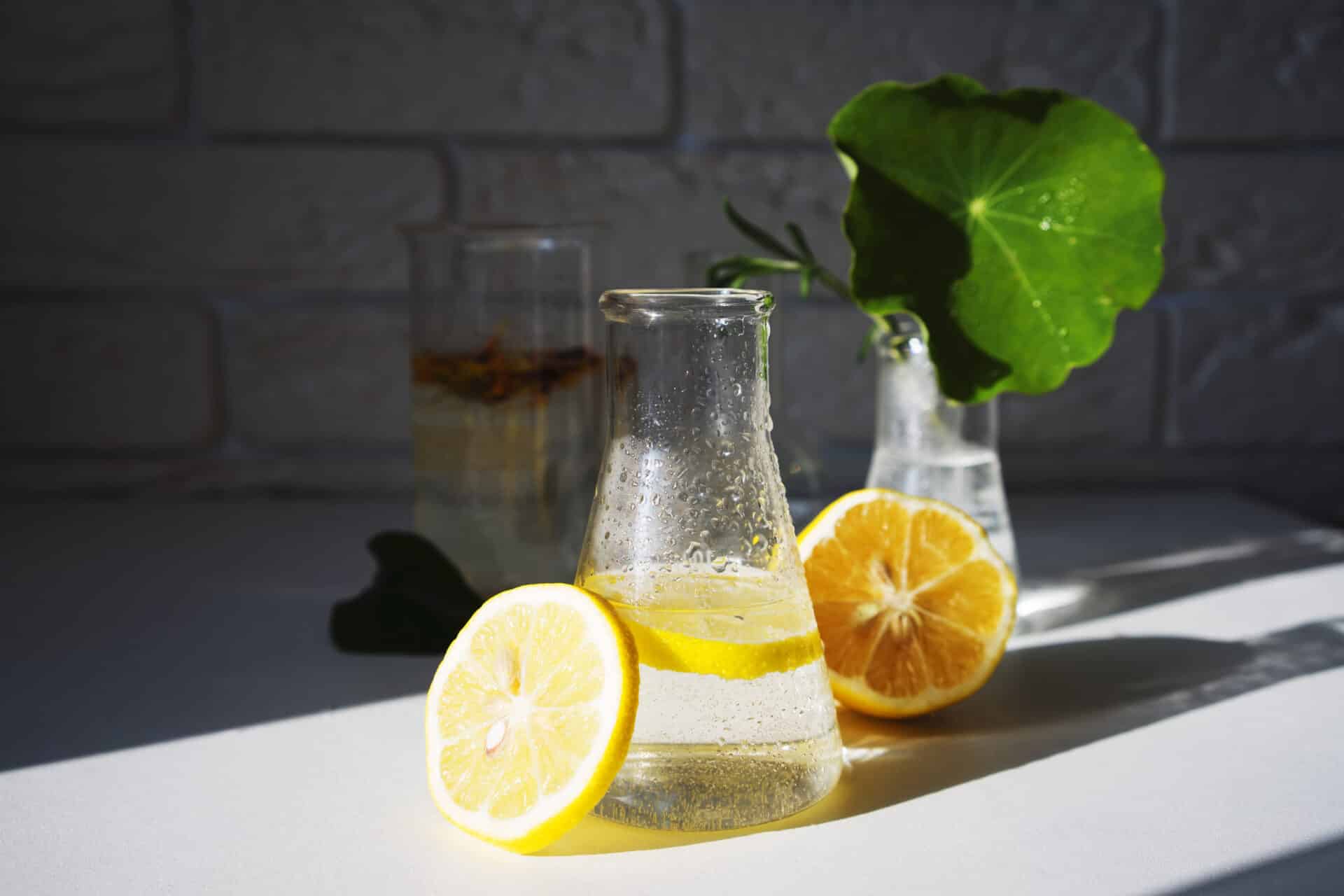 Lemon water with lemon